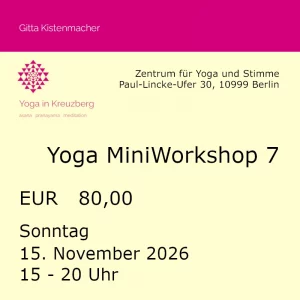 Yoga MiniWorkshop 7