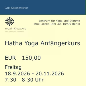 Ticket Hatha Yoga Anfängerkurs