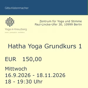 Ticket Hatha Yoga Grundkurs 1 (Mittwoch)