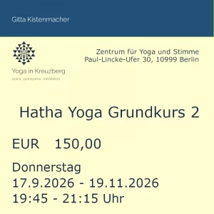Ticket Hatha Yoga Grundkurs 2